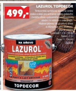 Lazura na dřevo Topdecor Lazurol