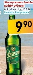 Pivo světlé výčepní 10° Smíchov Staropramen