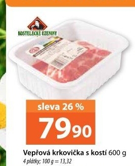 Vepřová krkovice s kostí Kostelecké uzeniny