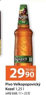 Pivo světlý ležák 11° Medium Velkopopovický Kozel