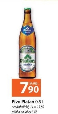 Nealkoholické pivo Platan