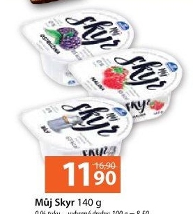 Dezert zakysaný ochucený Můj Skyr 0% Milko