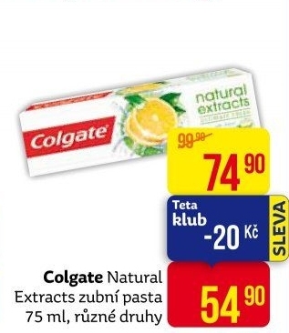 Pasty na zuby Natural Extracts Colgate