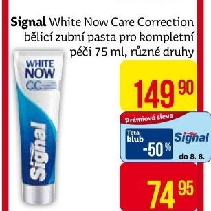 Pasta na zuby Care Correction White Now Signal