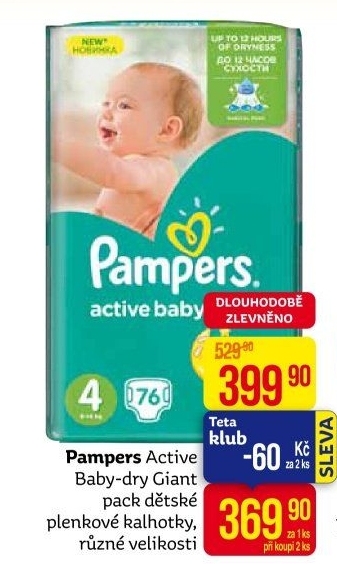 Pleny dětské Pampers Active Baby Dry