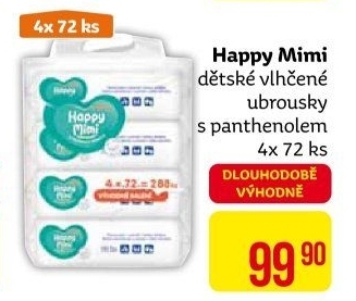 Vlhčené ubrousky dětské Happy Mimi