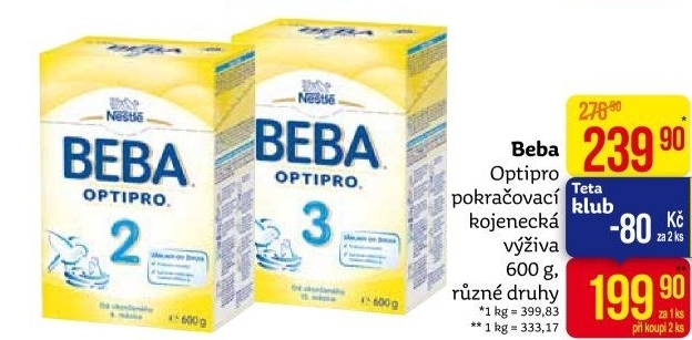 Mléčná výživa Beba Optipro Nestlé