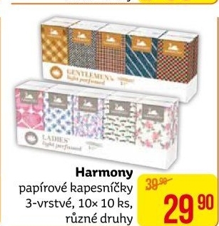 Papírové kapesníčky 3vrstvé Harmony