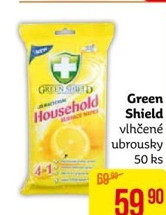 Čisticí vlhčené ubrousky 4v1 Green Shield