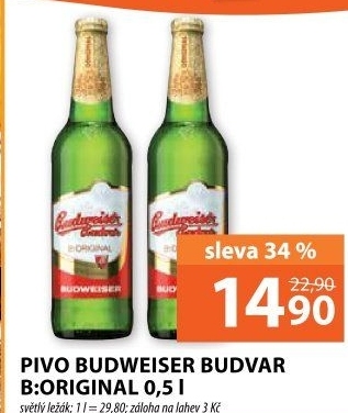 Pivo světlý ležák B: Original Budweiser Budvar