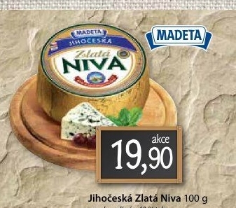 Sýr Niva zlatá Jihočeská 60% Madeta