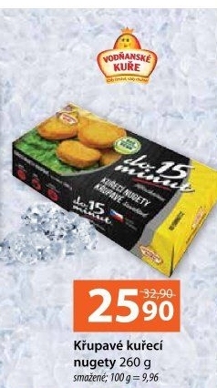 Nugetky kuřecí křupavé mražené Vodňanské kuře