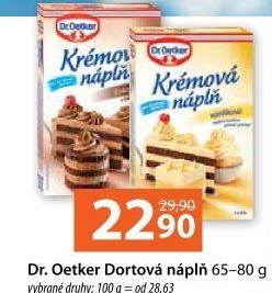 Krémová náplň Dr. Oetker