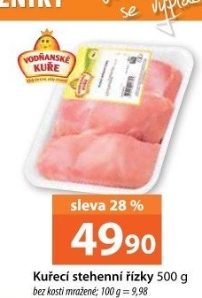 Řízky kuřecí stehenní mražené Vodňanské kuře