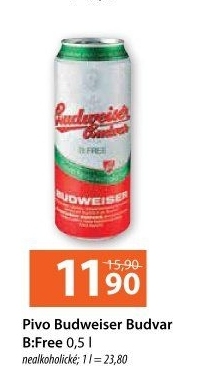 Nealkoholické pivo B:Free Budweiser Budvar
