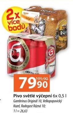 Pivo světlé výčepní Originál 10° Gambrinus