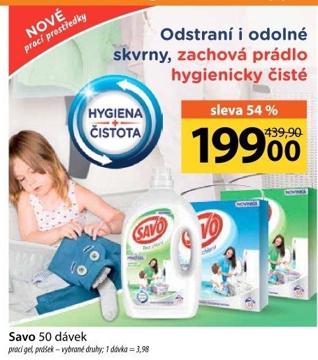 Prací gel bez chloru Savo