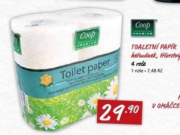 Toaletní papír 3vrstvý Coop Premium