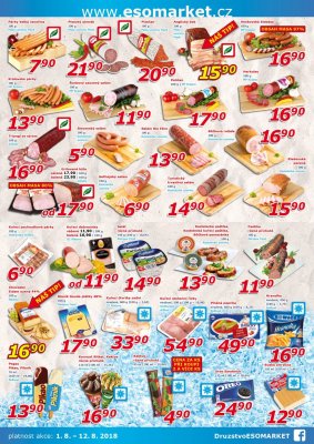 akční leták ESO MARKET 1.8.2018-12.8.2018
