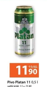 Pivo světlý ležák 11° Platan
