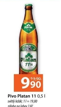 Pivo světlý ležák 11° Platan
