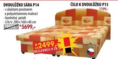 Dvoulůžko SÁRA s úložným prostorem