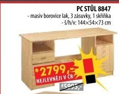PC stůl 8847 lakovaný