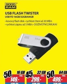 USB FD 16GB TWISTER USB 2.0 GOODRAM