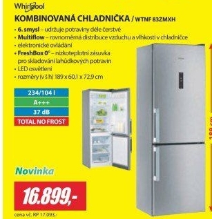 WTNF 83ZMXH CHLADNIČKA KOMBIWHIRLPOOL