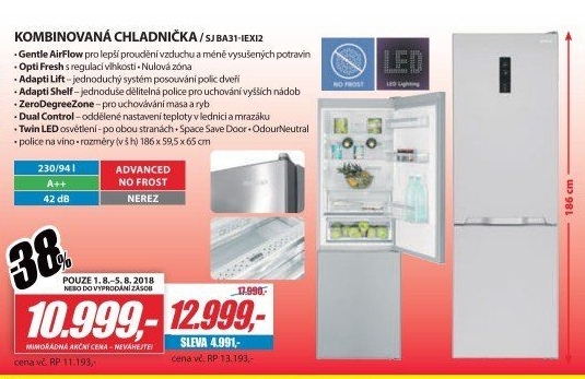 SJ BA31IEXI2 CHLADNIČKA KOMBI. SHARP