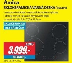 DS 6401B VARNÁ DESKA SKLOKERAM.AMICA