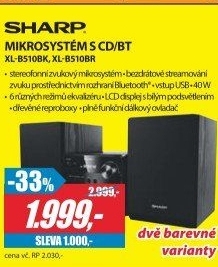 XL-B510BK MIKROSYSTÉM S BT/USB SHARP