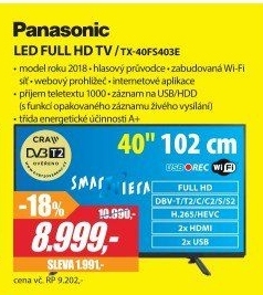 TX 40FS403E LED FULL HD TVPANASONIC