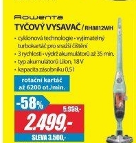 RH8812WH AKU TYČOVÝ VYSVAČROWENTA