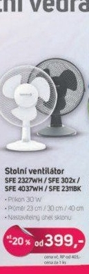 SFE 2311BK stolní ventilátor SENCOR