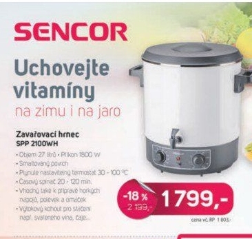 SPP 2100WH Zavařovací hrnecSENCOR