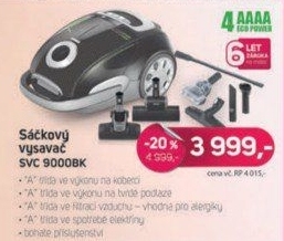 SVC 9000BK Sáčkový vysavačSENCOR