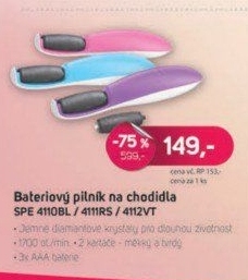 SPE 4110BL el. pilník na chodidla SENCOR