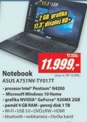 A751NV-TY017T 17,3 N4200 4G 1TB 2GB ASUS
