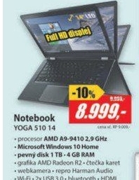 YOGA 510 14 FHD A9 4GB 1T W10 LENOVO