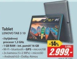 TAB 3 10 IPS 1GB 16GB A6.0 Black LENOVO