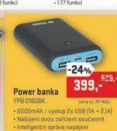 YPB 0160BK Power bank 6000mAh YENKEE