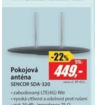SDA-320 4G DVB-T2 ANTÉNA STYL SENCOR