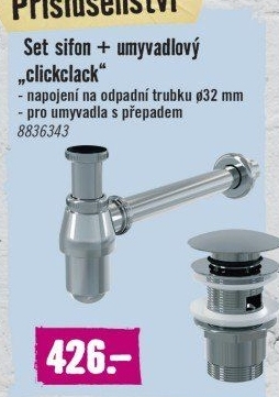 Kovový sifon s výpustí Alcaplast
