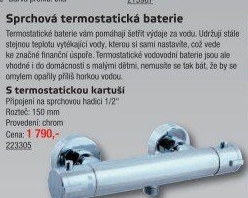 Sprchová termostatická baterie Rav