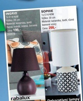 Stolní lampa Ingrid Rabalux