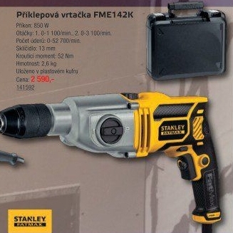 Příklepová vrtačka Stanley FME142K