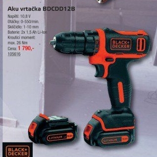 Aku vrtačka Black&amp