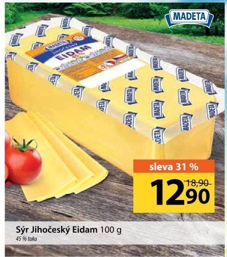 Sýr Eidam Jihočeský 45% Madeta