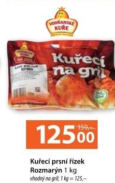 Kuřecí prsní řízky marinované Rozmarýn na gril Vodňanské kuře